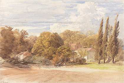 肯辛顿花园`Kensington Gardens (ca. 1848) by Samuel Palmer
