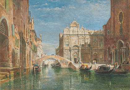 圣徒教会。乔瓦尼·e·保罗，威尼斯`The Church of SS. Giovanni e Paolo, Venice by Edward Angelo Goodall