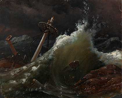 海难`Shipwreck (1839) by Knud Baade