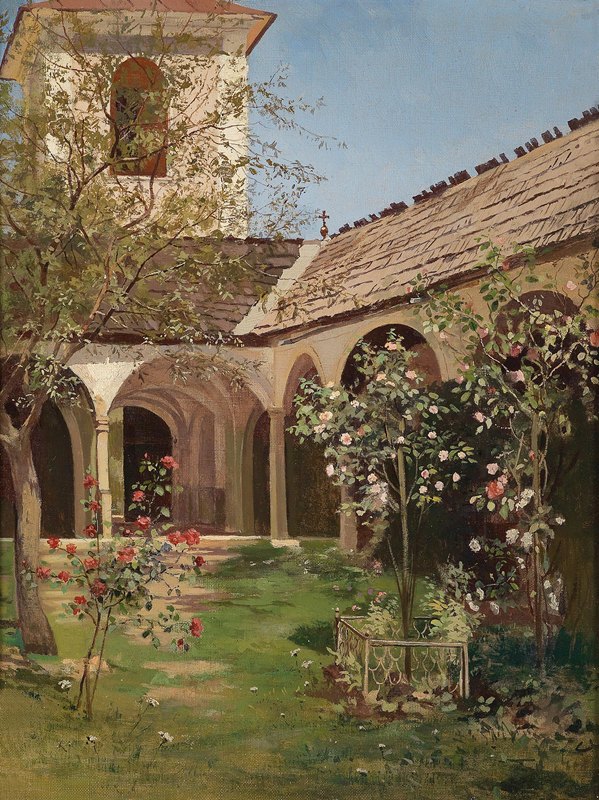 花开寺园`Blühender Klostergarten by Leopold Munsch