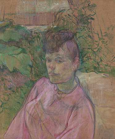 森林先生花园里的女人`Woman in the Garden of Monsieur Forest (1889–91) by Henri de Toulouse-Lautrec
