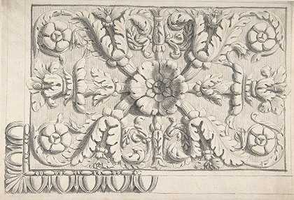 带有花卉装饰的经典天花板线脚`Classical Ceiling Moldings with Floral Ornament (1776–79) by Thomas Hardwick