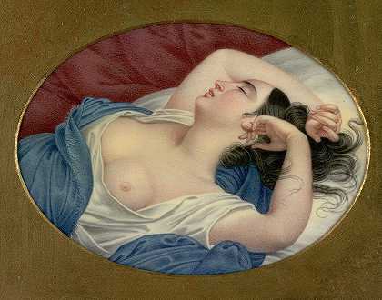 睡美人`Sleeping Beauty (ca. 1850) by Henry Brintnell Bounetheau
