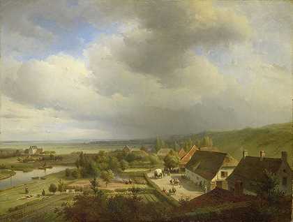 瓦赫宁根附近的丘陵地貌`Hilly Landscape near Wageningen (1833 ~ 1844) by Abraham Johannes Couwenberg