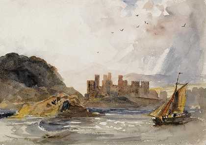 北威尔士康威城堡`Conway Castle, North Wales by Peter De Wint