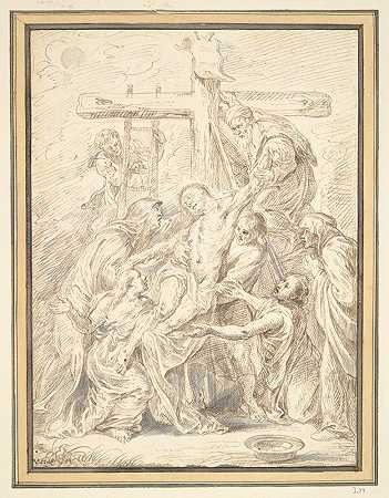 十字架上的证词`Deposition from the Cross (1662) by Matthys van den Bergh