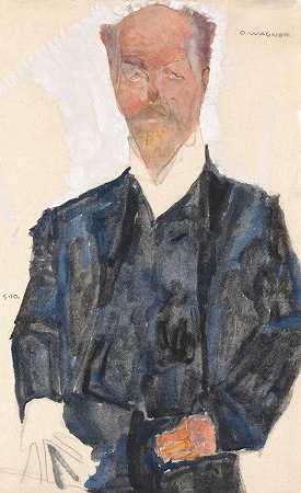 奥托·瓦格纳肖像`Porträt Otto Wagner (1910) by Egon Schiele