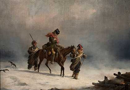 1812年从莫斯科撤退`Retreat from Moscow in 1812 (1853) by January Suchodolski