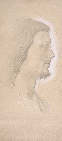 圣人头像（右侧侧面图），以弗拉·安吉利科（Fra Angelico）的名字命名`Head of a Saint (profile to the right), after Fra Angelico by Edgar Degas