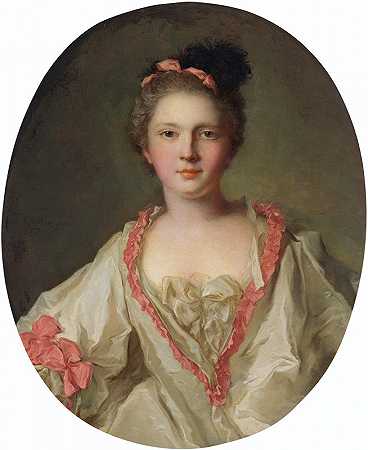 玛丽·特雷莎·杰弗林肖像（1715-1791），侯爵夫人`Portrait of Marie~Thérèse Geoffrin (1715~1791), Marquise de la Ferté~Imbault by Jean-Marc Nattier