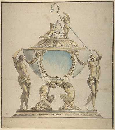 为金银主教设计圣物箱`Design for a Gold and Silver Bishops Reliquary (late 18th century) by Luigi Valadier
