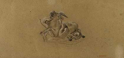 巨蟒与侏儒`Python et gnou (19th century) by Antoine-Louis Barye