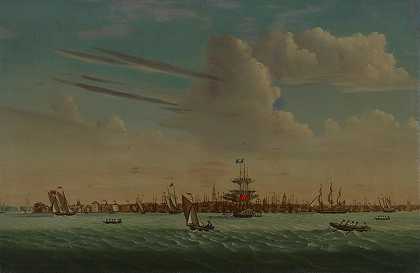 查尔斯顿景观`View of Charleston (ca. 1831) by Samuel Barnard,