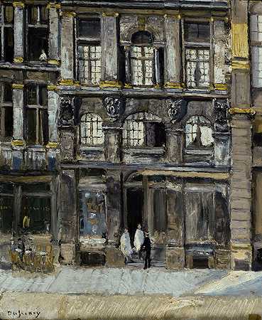 维克多·雨果在大的房子1851年和1852年在布鲁塞尔举行`Maison occupée par Victor Hugo sur la Grand Place à Bruxelles en 1851 et 1852 (1933) by Georges Dufrénoy