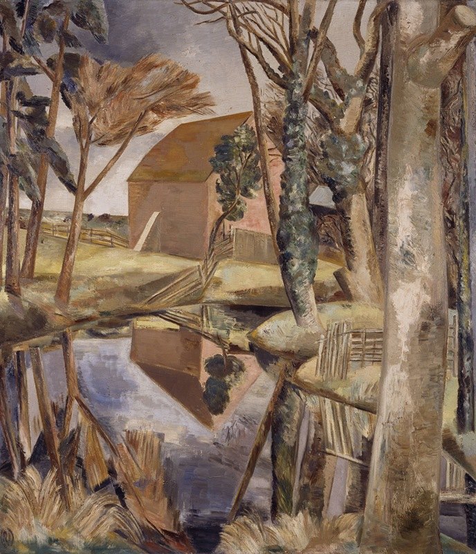 奥克斯布里奇池塘`Oxenbridge Pond (1927~28) by Paul Nash