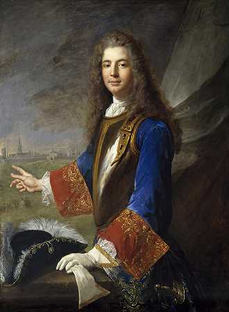 查尔斯·弗朗索瓦·玛丽·德库斯廷，威尔茨骑士（草1738）`Charles~François~Marie de Custine, Chevalier de Wiltz (d.1738) (1714) by Alexis Simon Belle