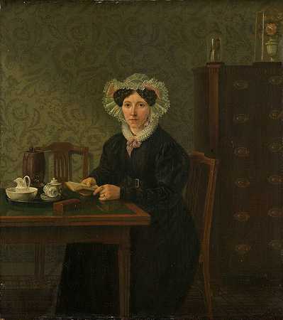 女人的肖像`Portrait of a Woman (1833) by Willem Uppink