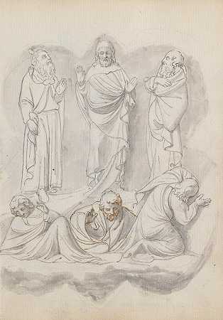 《变形记》，洛伦佐·吉贝蒂圣洗礼堂门，佛罗伦萨`The Transfiguration, from Lorenzo Ghibertis Baptistery Doors, Florence (1787) by John Flaxman