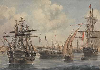 亚历山大港`The Harbor, Alexandria (ca. 1849) by Charles Dyce