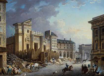 拆除圣巴塞洛米教堂`Démolition de léglise Saint~Barthélemy (1791) by Pierre-Antoine Demachy