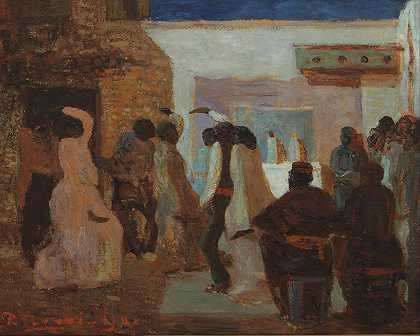 月光下的坎多姆`Candombe o Candombe bajo la luna (1922) by Pedro Figari