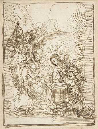公告`The Annunciation (ca. 1700–1750) by Pedro Duque y Cornejo