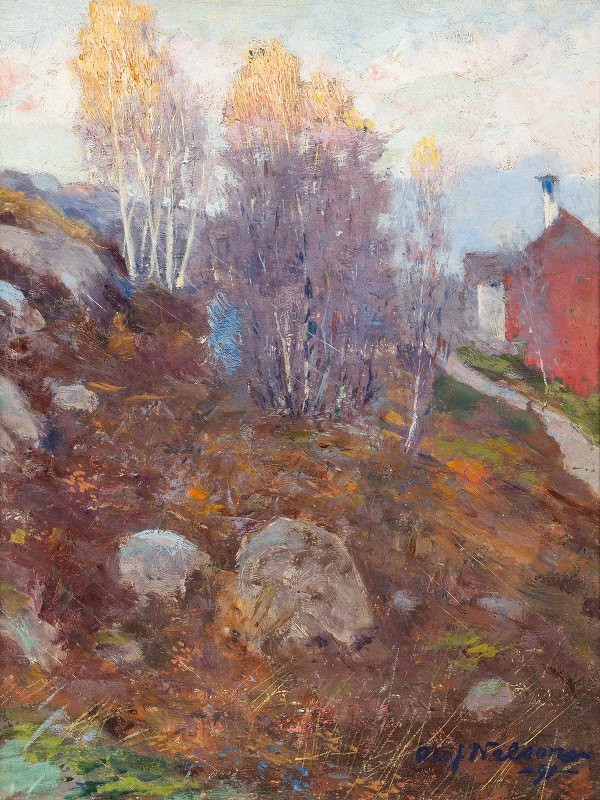 景观`Landscape (1891) by Olof Sager-Nelson