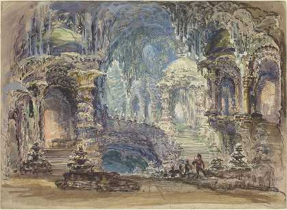 洞窟中的奇观亭`Fantastic Pavilions in a Grotto by Robert Caney