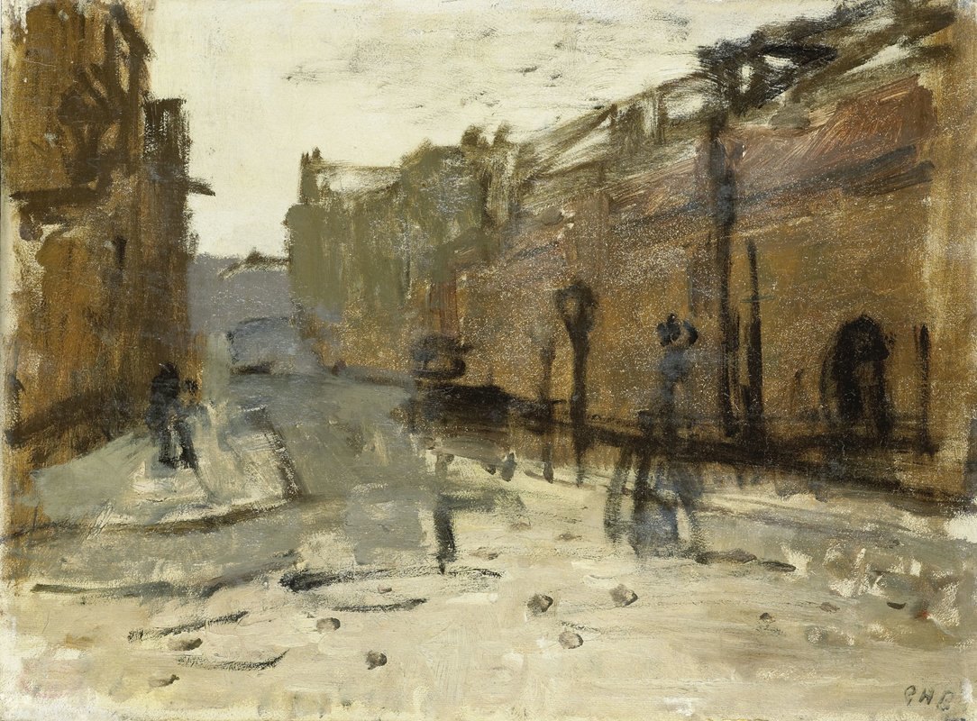 鹿特丹的德班`De Baan in Rotterdam (1880 ~ 1923) by George Hendrik Breitner