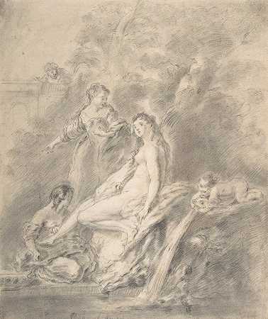 浴室里的芭丝谢芭`Bathsheba at the Bath (1750) by Antoine Pesne