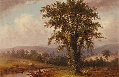 景观`Landscape (1866) by Thomas Hill