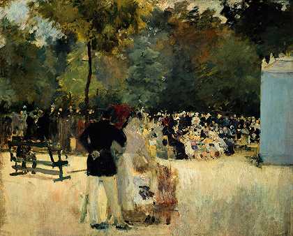 杜伊勒里花园的小丑`Le Guignol du jardin des Tuileries (1880) by Emile Antoine Guillier