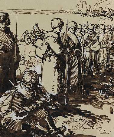 巴塔勒德坦纳伯格`Bataille de Tannenberg (1914) by Auguste Louis Lepère