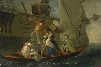 已婚水手再见`A Married Sailors Adieu (ca. 1800) by Julius Caesar Ibbetson