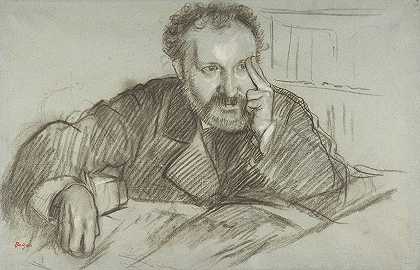 爱德蒙·杜兰蒂（1833-1880）`Edmond Duranty (1833–1880) (1879) by Edgar Degas