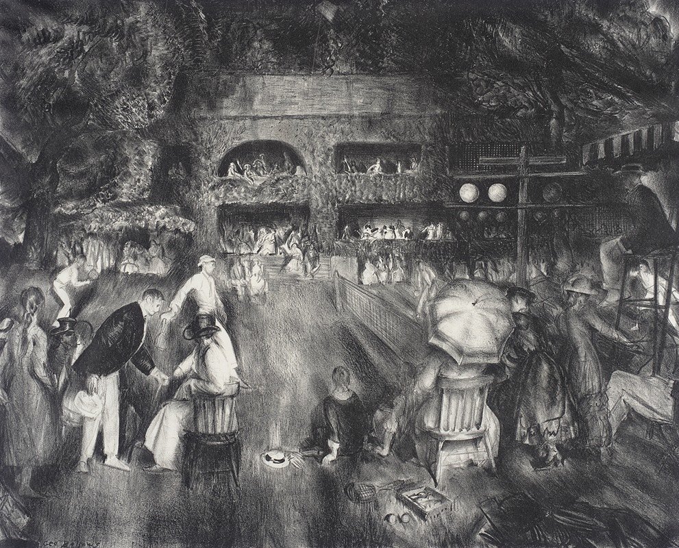 锦标赛`The Tournament (1921) by George Wesley Bellows