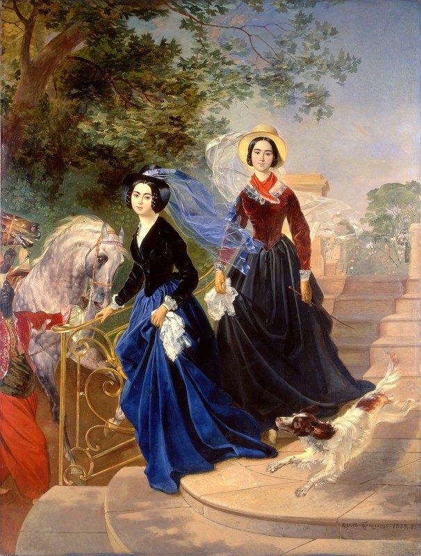 Shishmareva姐妹的肖像`Portrait of the Shishmareva Sisters by Karl Bryullov