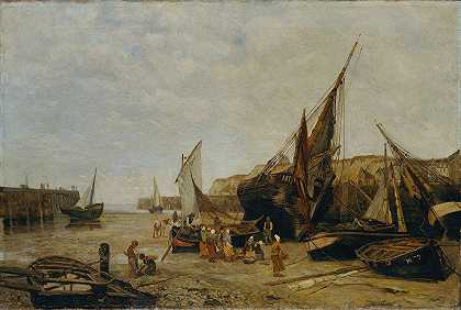 迪耶普港`Der Hafen von Dieppe (1878) by Maria von Parmentier