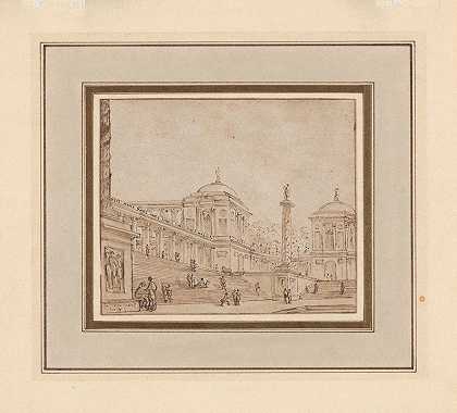 建筑随想曲`An Architectural Capriccio (ca. 1772) by Luc Vincent Thiery de Sainte Colombe