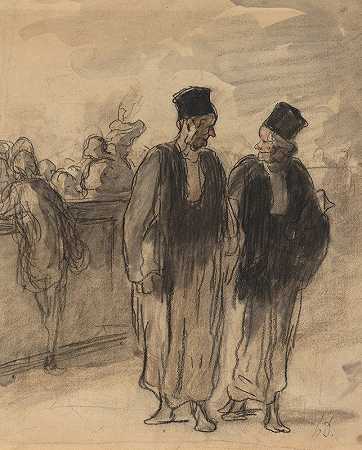 两名律师`Two Lawyers by Honoré Daumier