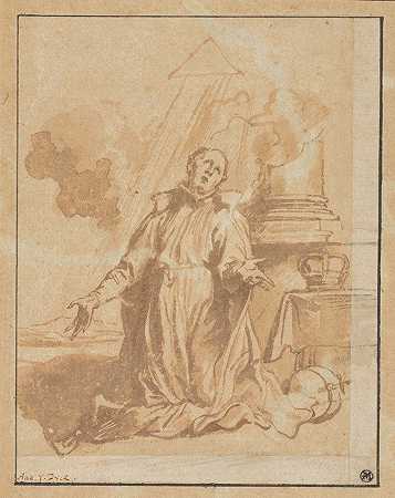 被祝福的阿洛伊修斯·冈萨加欣喜若狂`The Blessed Aloysius Gonzaga in Ecstasy (ca. 1629) by Anthony van Dyck