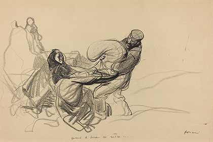 当德国佬撤退时。。。`Quand le boche se retire… (probably 1917) by Jean-Louis Forain