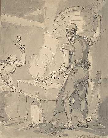 铁匠`A Blacksmith (18th–19th century) by Thomas Rowlandson