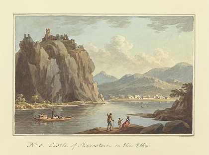 易北河上的施雷克斯坦城堡`Castle of Schrecstein on the Elbe (ca. 1817) by John Warwick Smith