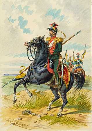骑马的士兵3`Soldat zu Pferd 3 by Franz Gerasch