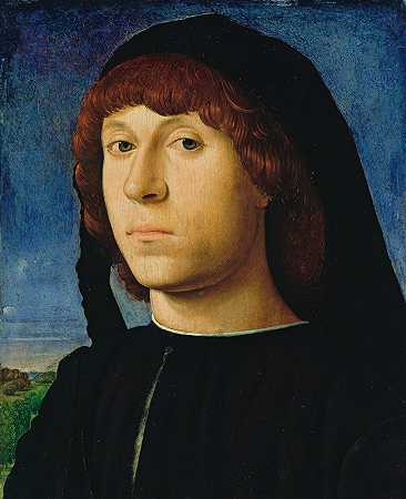 男人肖像`Portrait of a Man (1478) by Antonello da Messina