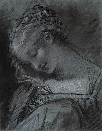 女子头`Tête de Vierge (1800) by Pierre-Paul Prud;hon