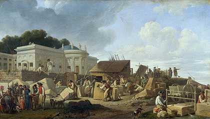 Salm在建，约1786年，现为第七区`Lhôtel de Salm en construction, vers 1786, actuel 7ème arrondissement (1781~1791)
