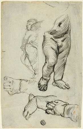 Putti草图`Sketches of Putti (1837~75) by Alfred George Stevens