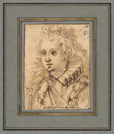 一位女士的肖像`Portrait of a Lady (1610–11) by Jacopo Palma il Giovane